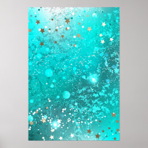 Mint Turquoise Foil Hintergrund Poster