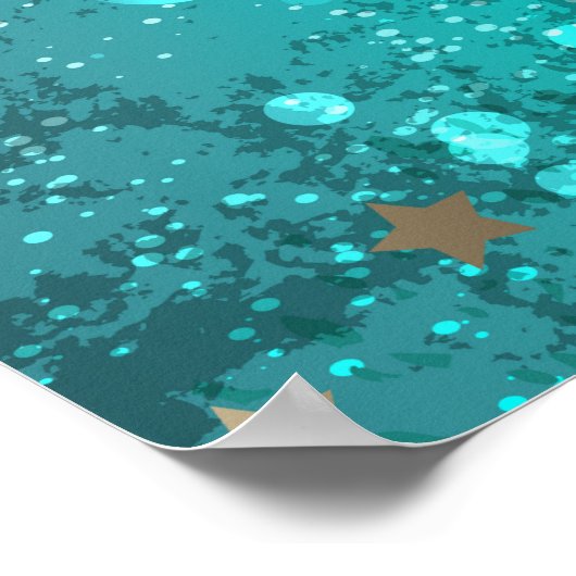 Mint Turquoise Foil Hintergrund Poster (Ecke)