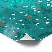 Mint Turquoise Foil Hintergrund Poster (Ecke)