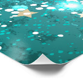 Mint Turquoise Foil Hintergrund Poster (Ecke)