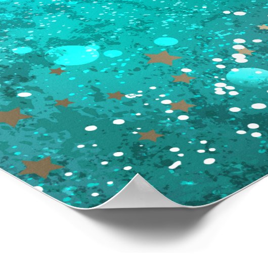 Mint Turquoise Foil Hintergrund Poster (Ecke)