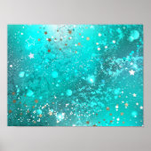 Mint Turquoise Foil Hintergrund Poster (Vorne)