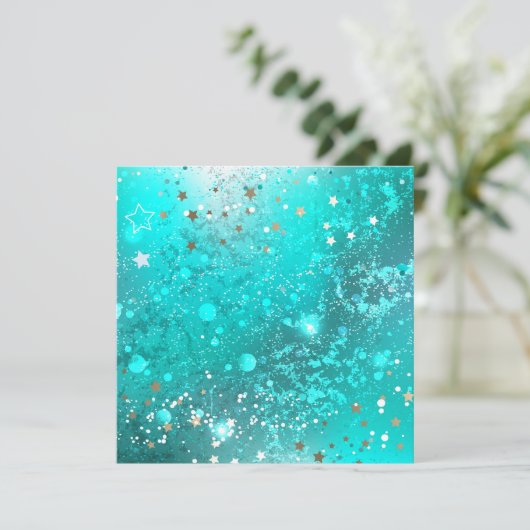 Mint Turquoise Foil Hintergrund Programm (Stehend Vorderseite)