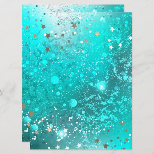 Mint Turquoise Foil Hintergrund Programm (Vorne/Hinten)