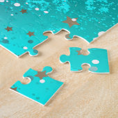 Mint Turquoise Foil Hintergrund Puzzle (Seite)