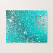 Mint Turquoise Foil Hintergrund Puzzle (Horizontal)