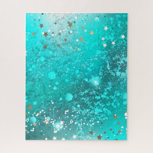 Mint Turquoise Foil Hintergrund Puzzle (Vertikal)