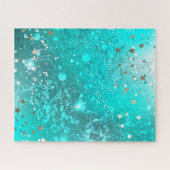 Mint Turquoise Foil Hintergrund Puzzle (Horizontal)