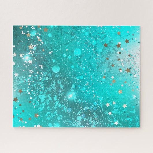 Mint Turquoise Foil Hintergrund Puzzle (Horizontal)