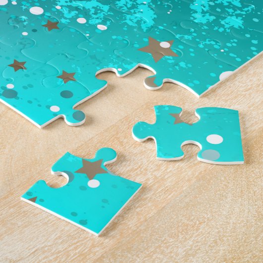 Mint Turquoise Foil Hintergrund Puzzle (Seite)