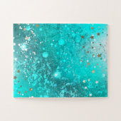 Mint Turquoise Foil Hintergrund Puzzle (Horizontal)