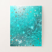 Mint Turquoise Foil Hintergrund Puzzle (Vertikal)