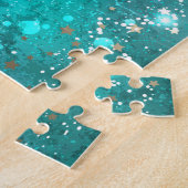 Mint Turquoise Foil Hintergrund Puzzle (Seite)