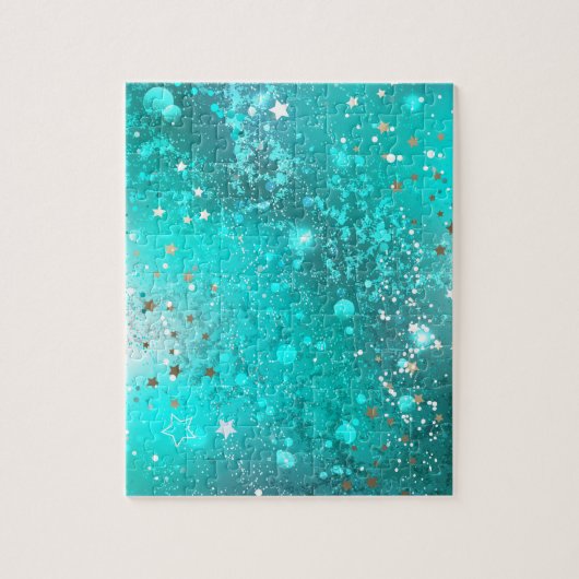Mint Turquoise Foil Hintergrund Puzzle (Vertikal)