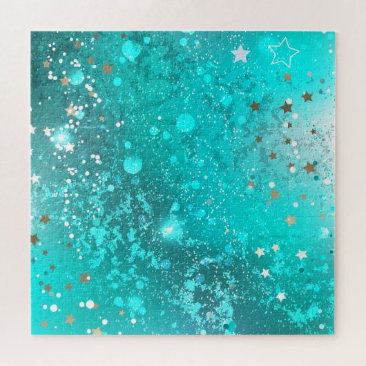 Mint Turquoise Foil Hintergrund Puzzle (Horizontal)