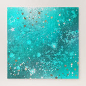 Mint Turquoise Foil Hintergrund Puzzle (Vertikal)