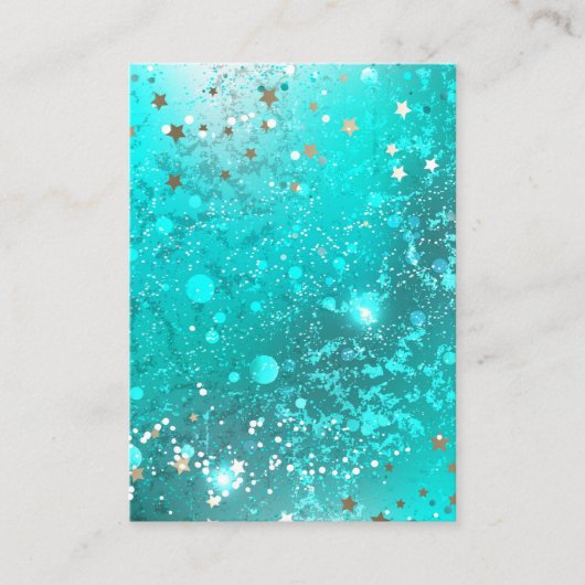 Mint Turquoise Foil Hintergrund Rabattkarte (Vorderseite)