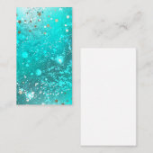 Mint Turquoise Foil Hintergrund Rabattkarte (Vorne/Hinten)
