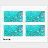Mint Turquoise Foil Hintergrund Rechteckiger Aufkleber (Blatt)