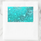Mint Turquoise Foil Hintergrund Rechteckiger Aufkleber (Tasche)