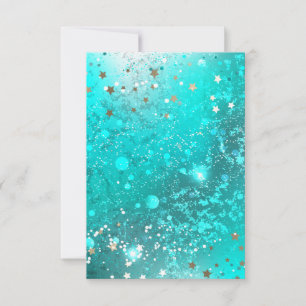 Mint Turquoise Foil Hintergrund RSVP Karte