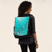Mint Turquoise Foil Hintergrund Rucksack (Ausgewaschen)