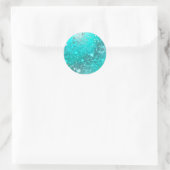 Mint Turquoise Foil Hintergrund Runder Aufkleber (Tasche)