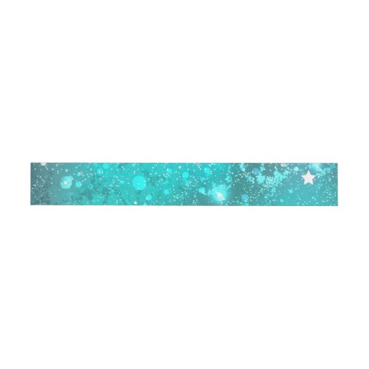 Mint Turquoise Foil Hintergrund Rundum-Adressaufkleber (Person)