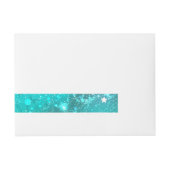 Mint Turquoise Foil Hintergrund Rundum-Adressaufkleber (Vorderseite)