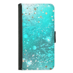 Mint Turquoise Foil Hintergrund Geldbeutel Hülle Für Das Samsung Galaxy S5