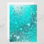 Mint Turquoise Foil Hintergrund Save The Date (Vorne/Hinten)