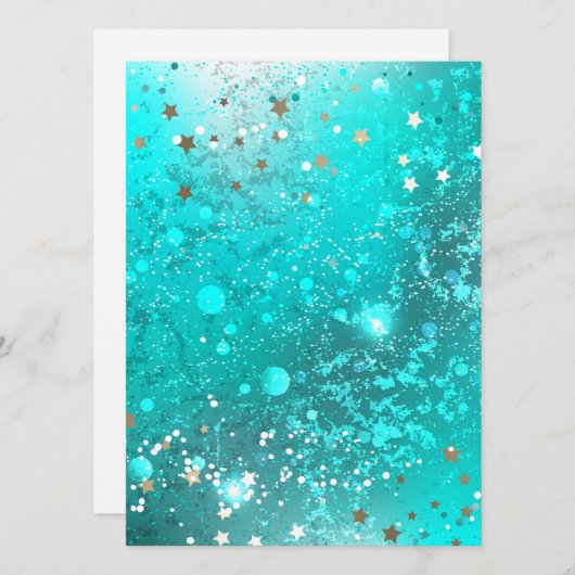 Mint Turquoise Foil Hintergrund Save The Date (Vorne/Hinten)
