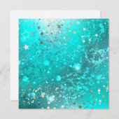 Mint Turquoise Foil Hintergrund Save The Date (Vorne/Hinten)