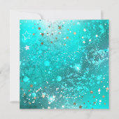 Mint Turquoise Foil Hintergrund Save The Date (Vorderseite)