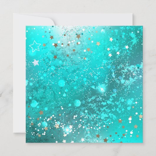 Mint Turquoise Foil Hintergrund Save The Date (Vorderseite)