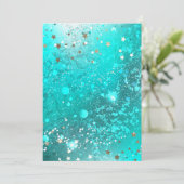 Mint Turquoise Foil Hintergrund Save The Date (Stehend Vorderseite)