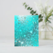 Mint Turquoise Foil Hintergrund Save The Date (Stehend Vorderseite)