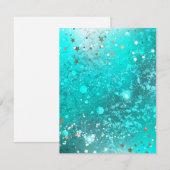 Mint Turquoise Foil Hintergrund Save The Date (Vorne/Hinten)