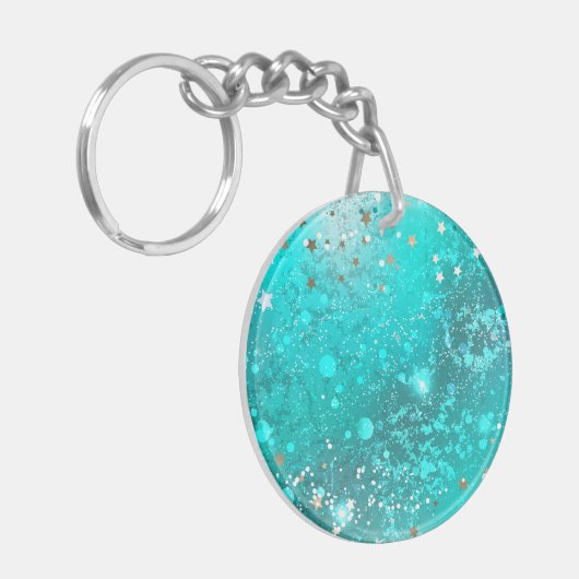 Mint Turquoise Foil Hintergrund Schlüsselanhänger (Vorderseite links)