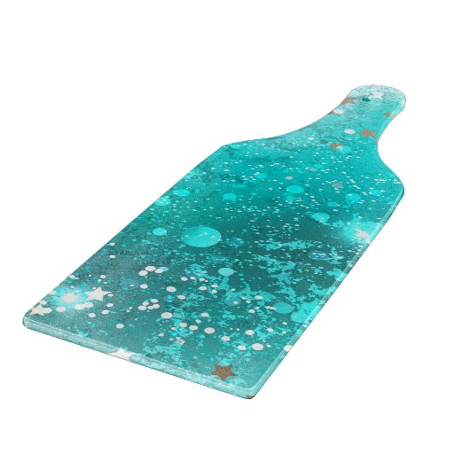 Mint Turquoise Foil Hintergrund Schneidebrett (Ecke)