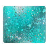 Mint Turquoise Foil Hintergrund Schneidebrett (Vorderseite)