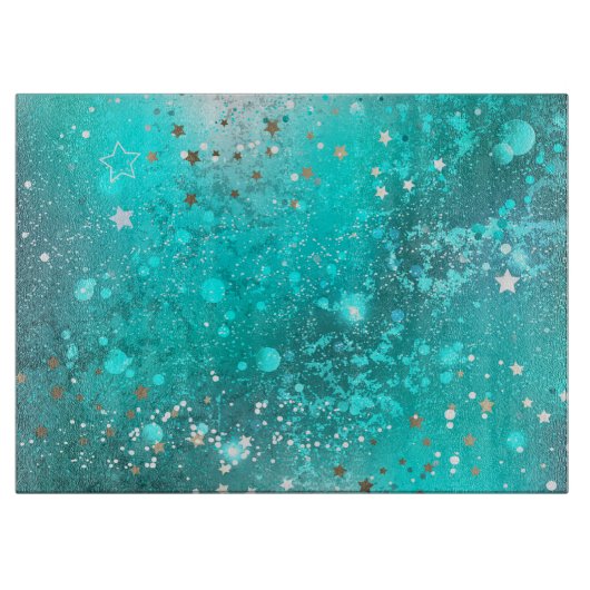Mint Turquoise Foil Hintergrund Schneidebrett (Vorderseite)