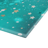 Mint Turquoise Foil Hintergrund Schneidebrett (Ecke)