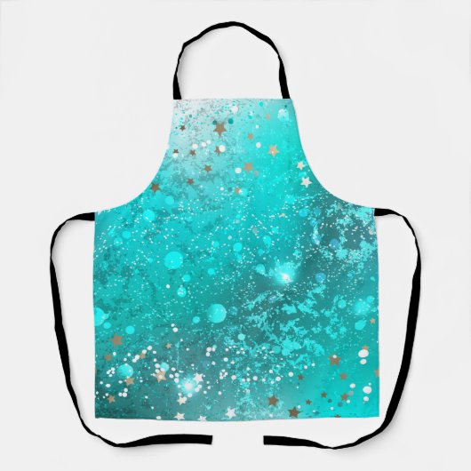 Mint Turquoise Foil Hintergrund Schürze (Vorderseite)