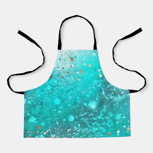 Mint Turquoise Foil Hintergrund Schürze (Vorderseite)