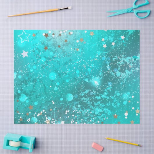 Mint Turquoise Foil Hintergrund Seidenpapier (Basteln)