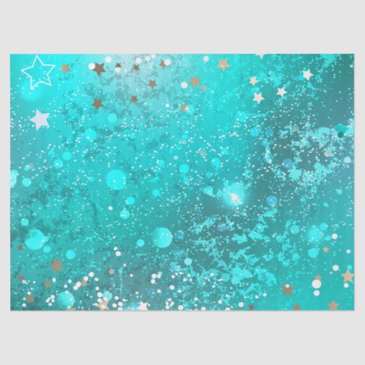 Mint Turquoise Foil Hintergrund Seidenpapier (Vorderseite)