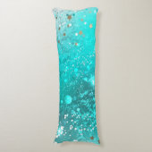 Mint Turquoise Foil Hintergrund Seitenschläferkissen (Vorderseite Vertikal)