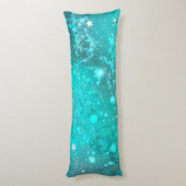 Mint Turquoise Foil Hintergrund Seitenschläferkissen (Rückseite (Vertikal))