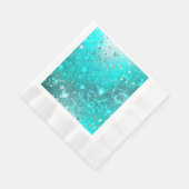 Mint Turquoise Foil Hintergrund Serviette (Ecke)